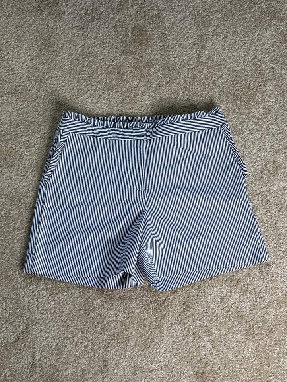 Anne Klein Navy and White Pinstripe Shorts - Picture 7 of 9
